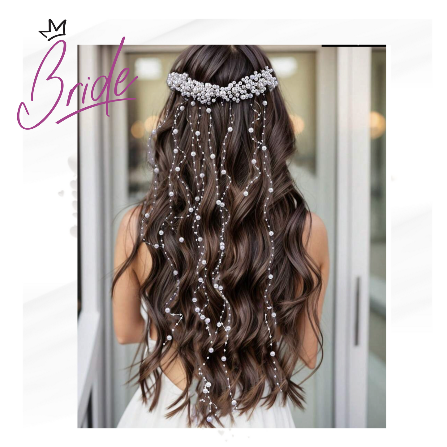 Bride - Diadema con Flecos en Perlas