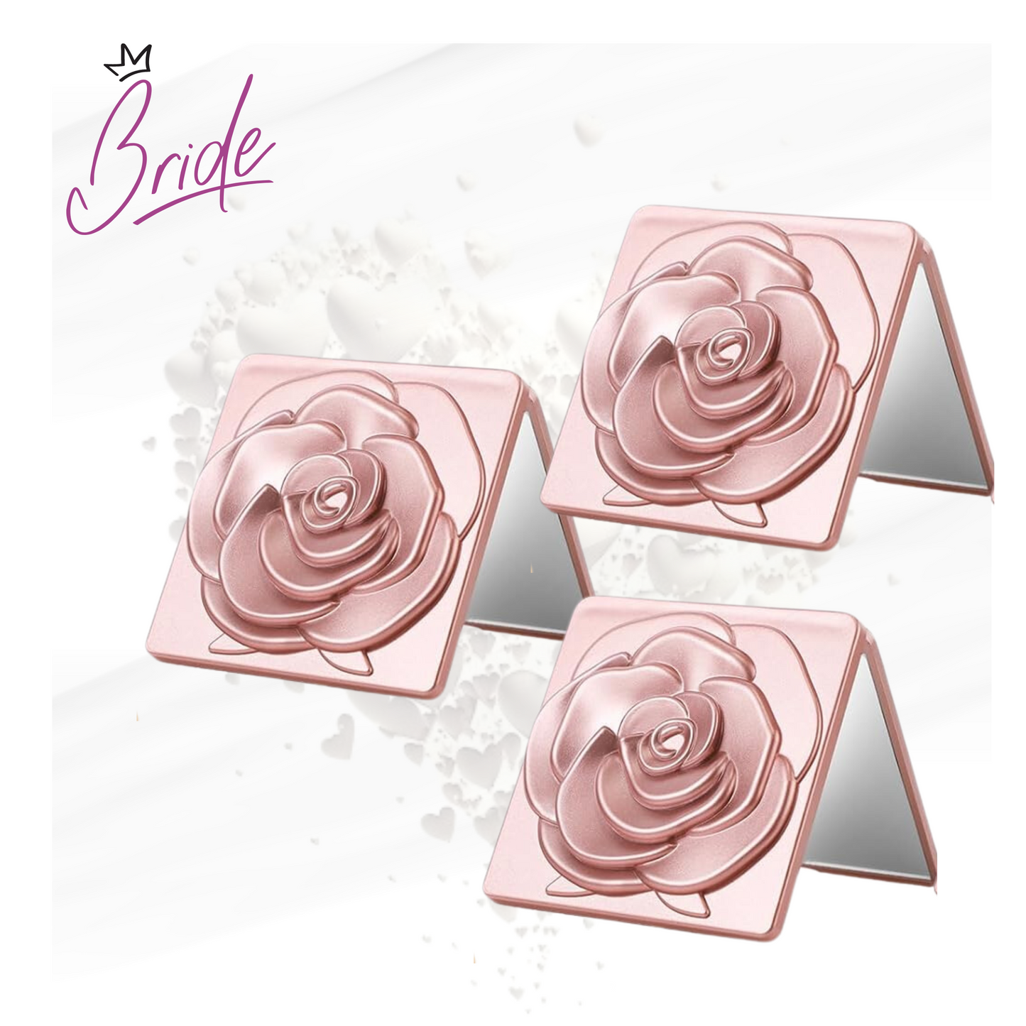 Bride - Espejo con Diseño de Flor (Oro Rosado)
