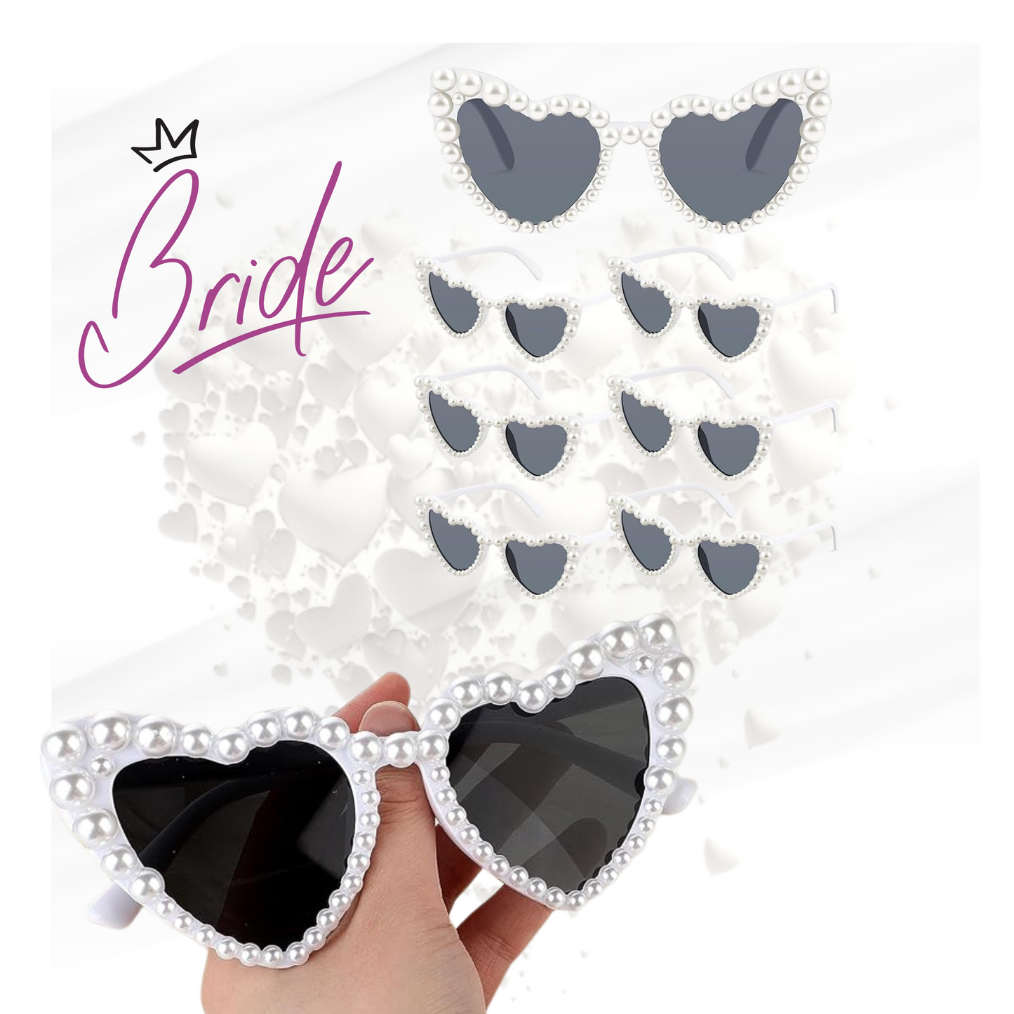 Bride - Hermosas Gafas con Perlas para la Novia