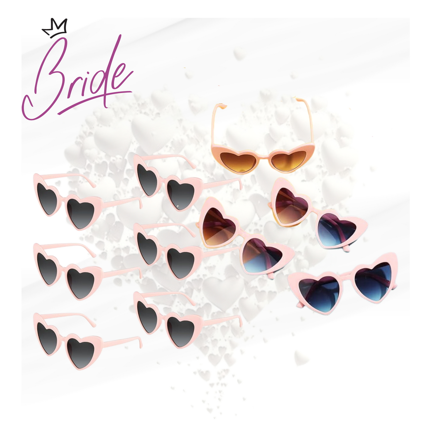 Bride - Hermosas Gafas para el Sequito de la Novia (Color Rosa Pálido)