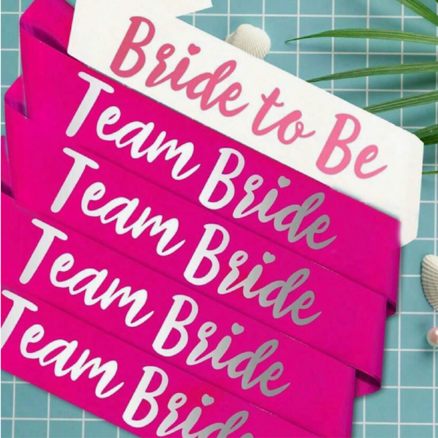 Bride - Set de (7) Cintas para la Novia y su Equipo de Amigas