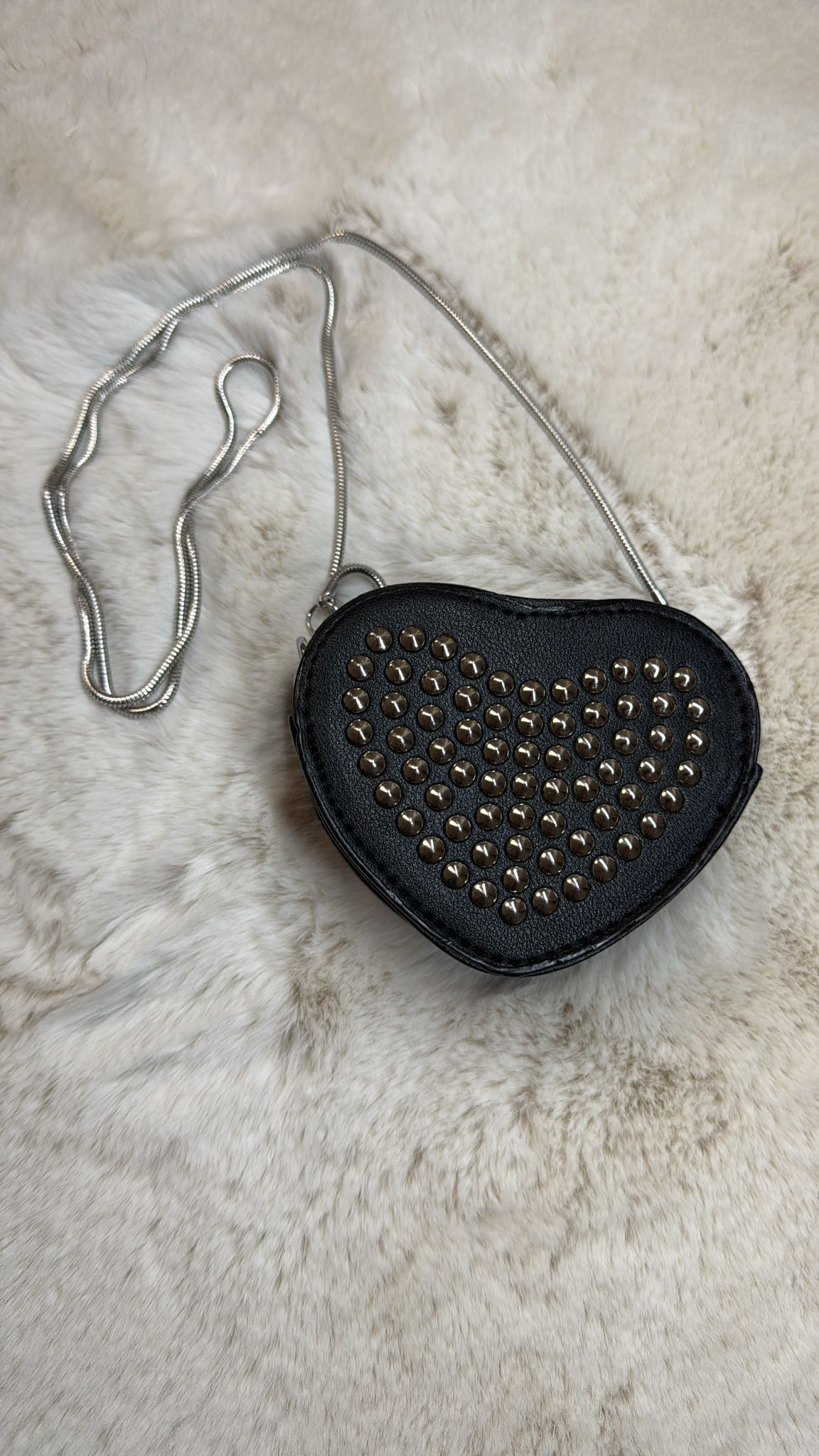 Cartera de Corazón con Plateado
