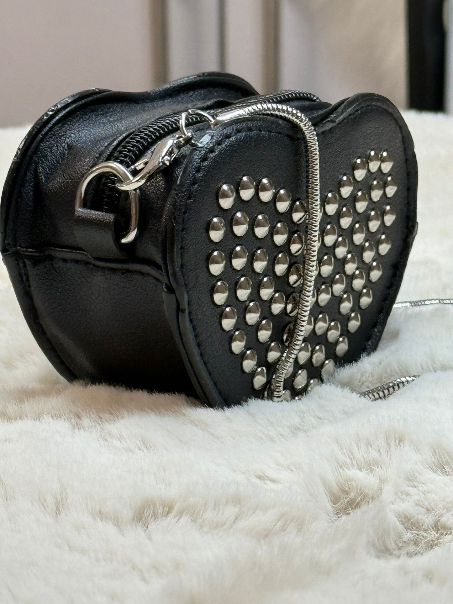 Cartera de Corazón con Plateado