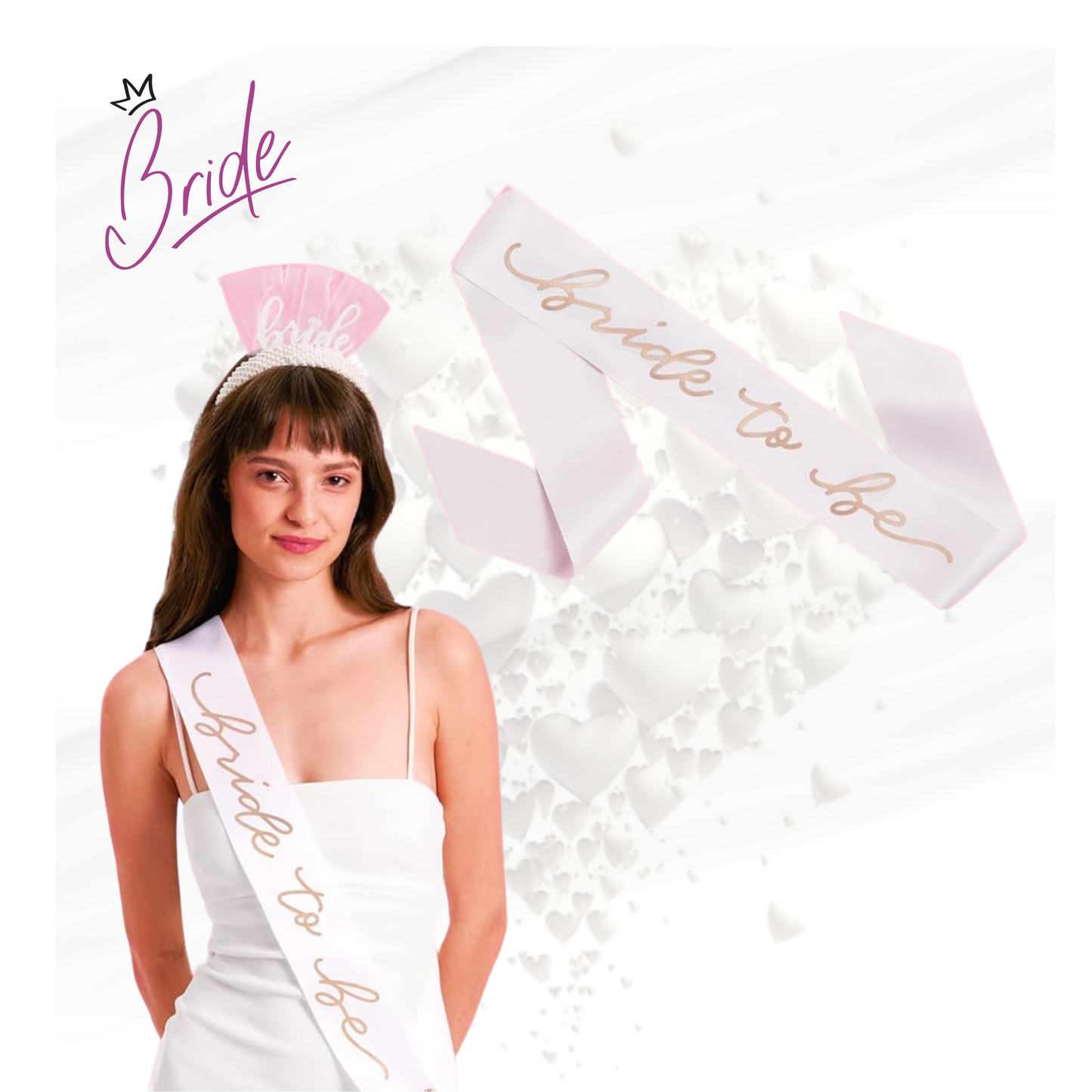Bride - Cinta para Novia - Bride to be en color oro rosado