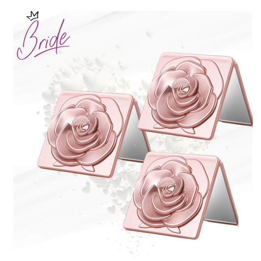 Bride - Espejo con Diseño de Flor (Oro Rosado)