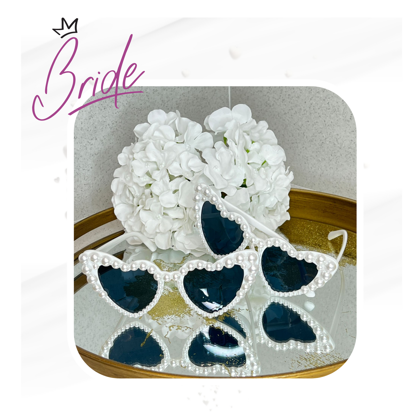 Bride - Hermosas Gafas con Perlas para la Novia