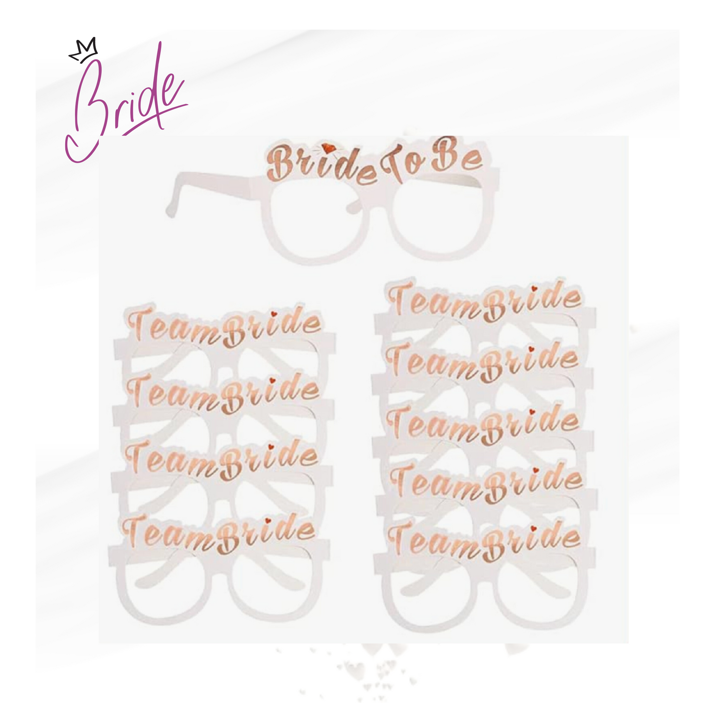 Hermosas Gafas de Carton para la Novia y sus Amigas ( 10 piezas)