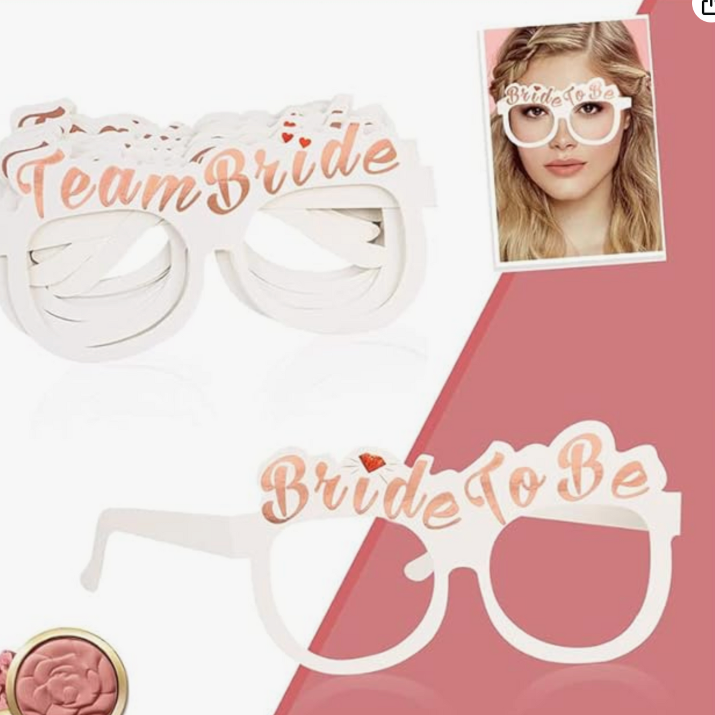 Hermosas Gafas de Carton para la Novia y sus Amigas ( 10 piezas)