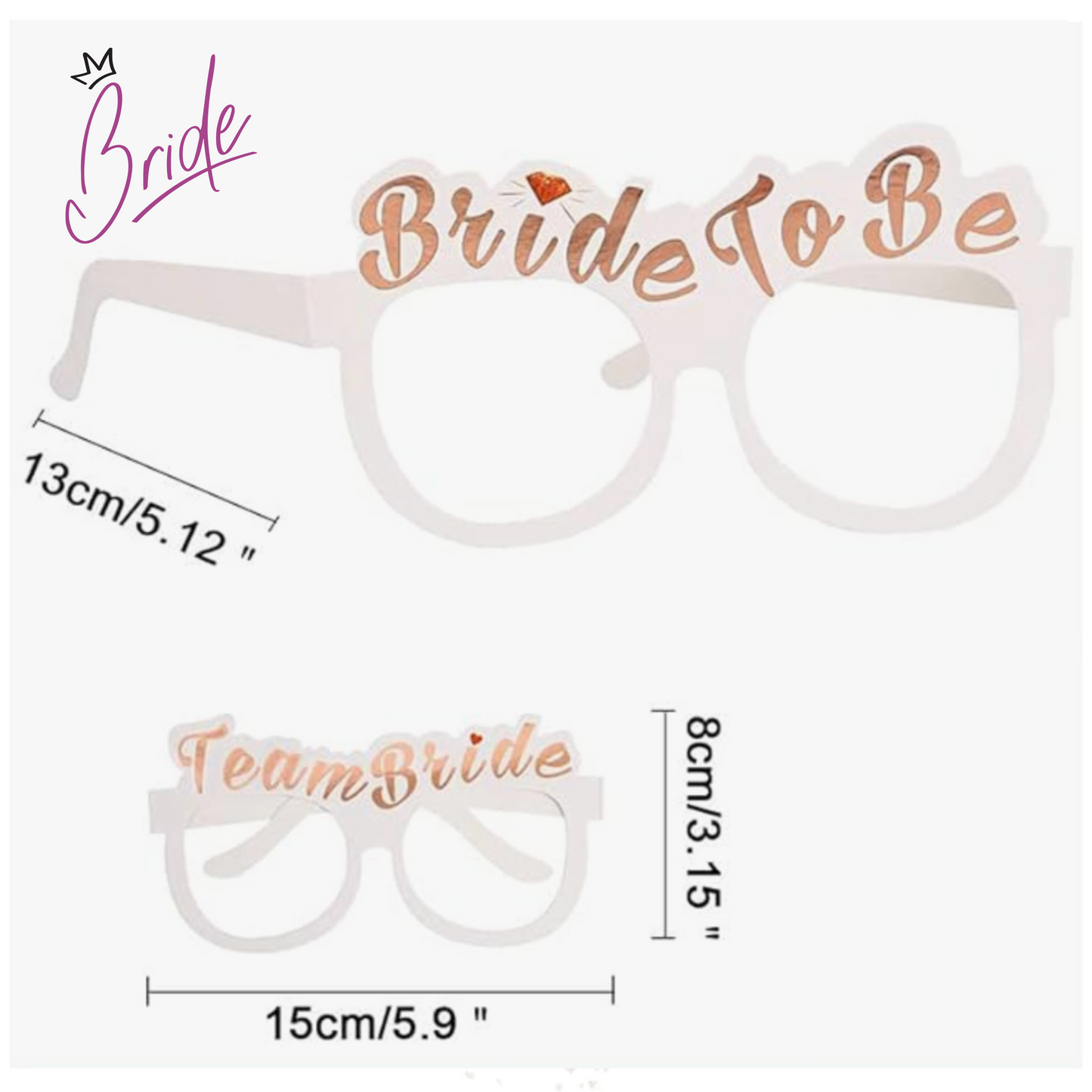 Hermosas Gafas de Carton para la Novia y sus Amigas ( 10 piezas)